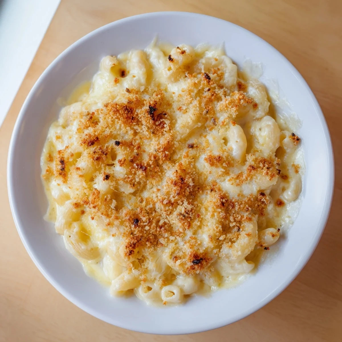 Warm, bubbly Mac & Cheese with Evaporated Milk, golden crust and irresistible cheesy aroma.