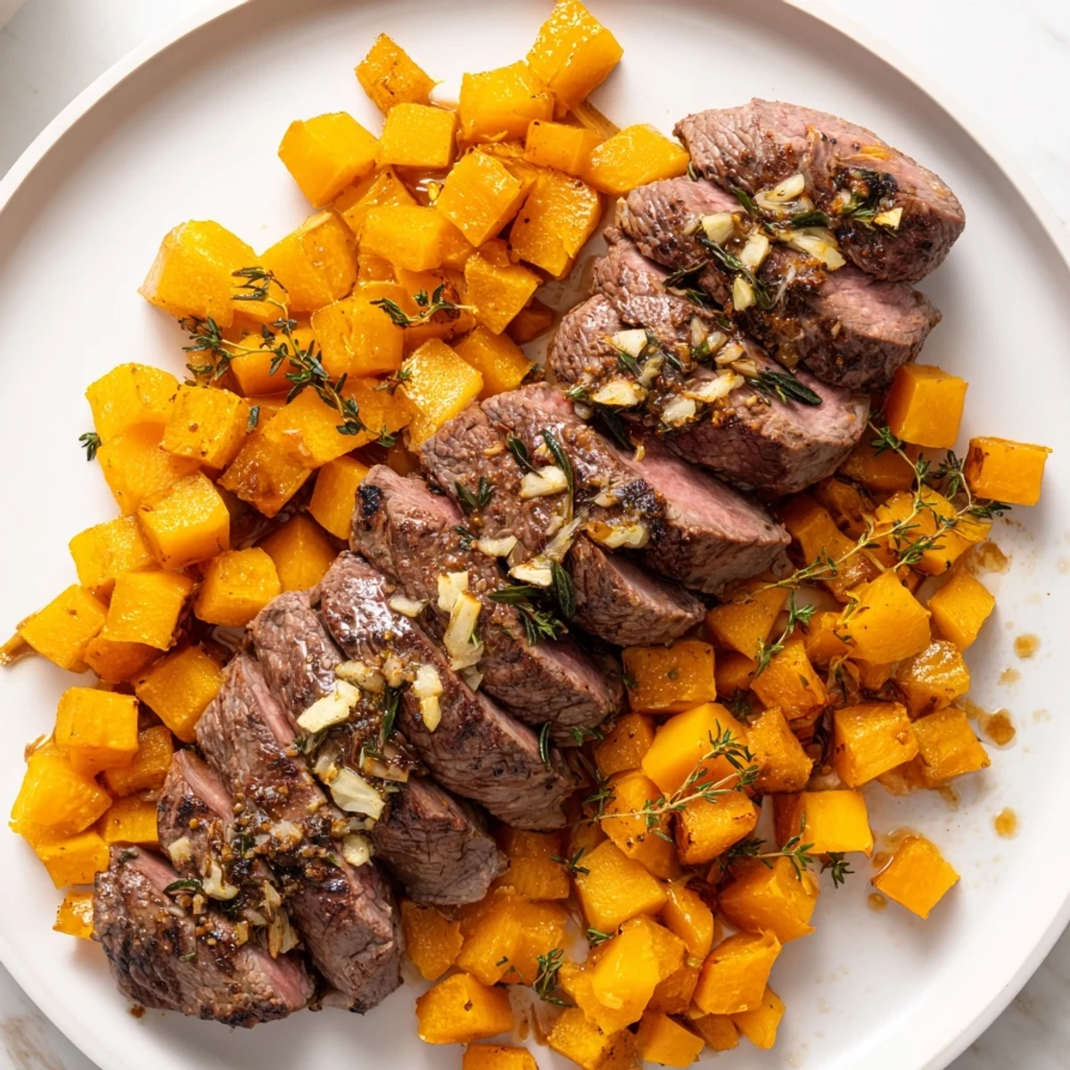 Butternut Squash Garlic Herb Steak