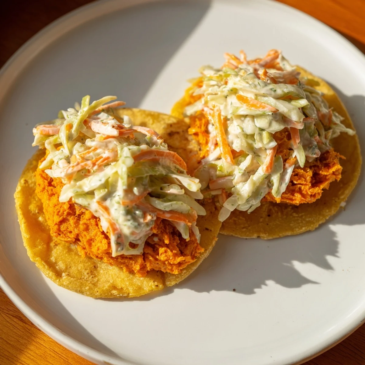 Buffalo Chicken Smash Tacos