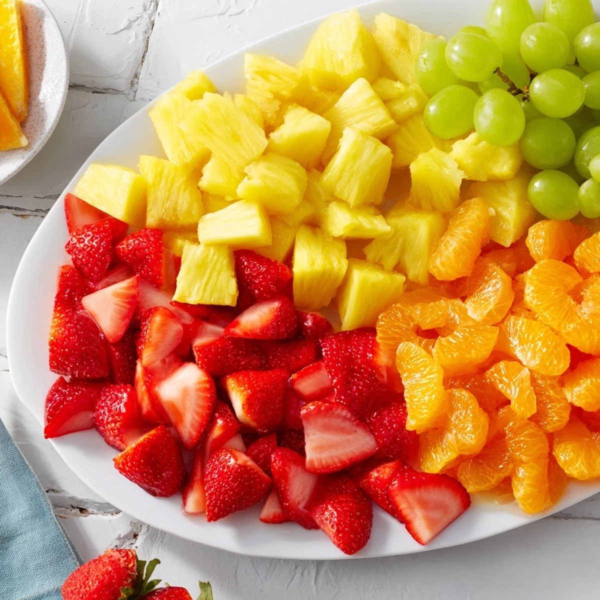 A close-up of a delightful Sunshine Snack Tray: a healthy, visually appealing appetizer platter.
