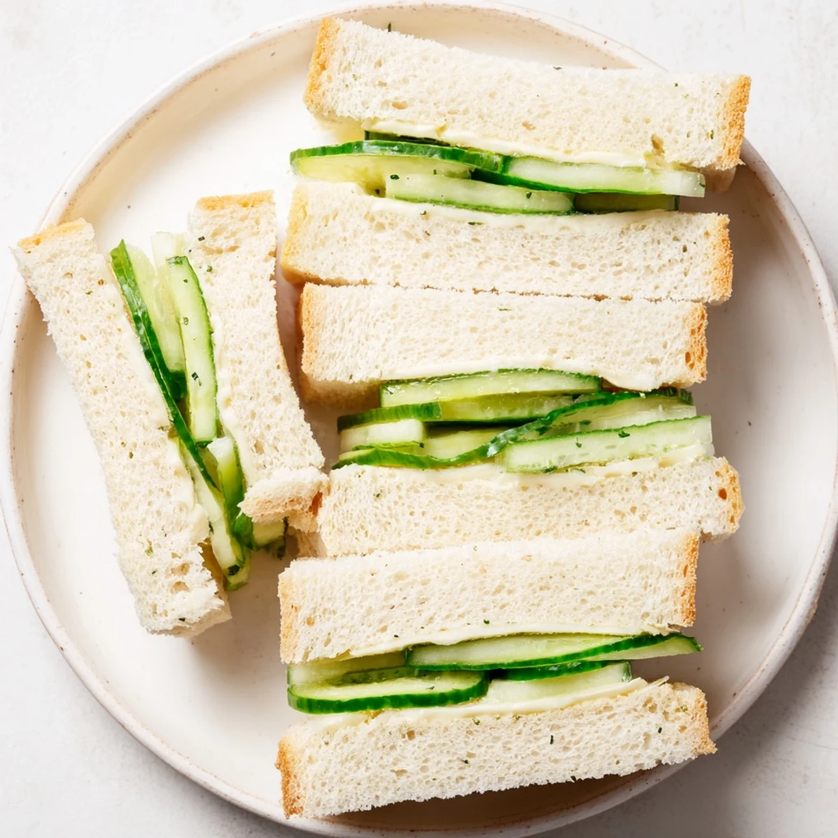 Golden, bite-sized Castle Feast Royal Tea Party Sandwiches artfully arranged on a tiered serving tray, ready to eat.