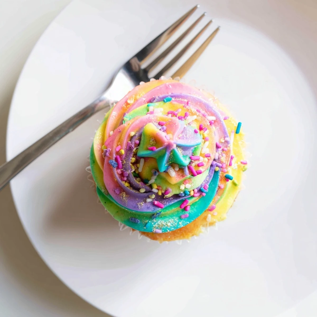 A delightful Magical Unicorn Dessert Table overflowing with colorful cakes, cookies, and treats.
