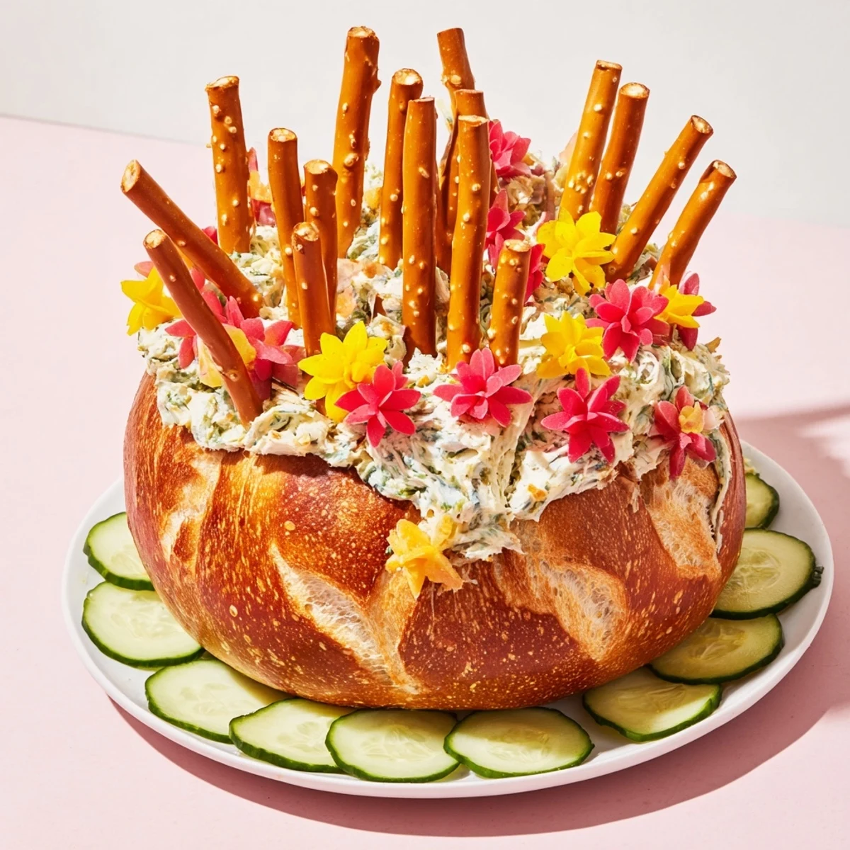 View a close-up of the delicious Desert Cactus Bloom, an edible, artistic arrangement of tasty treats.