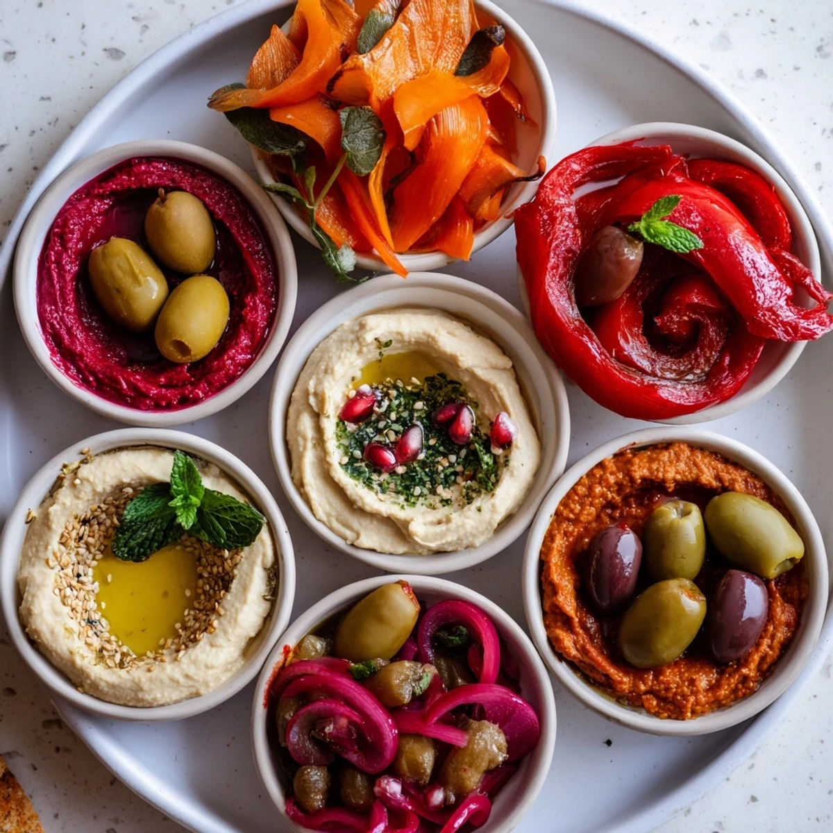 This appealing serving of Moroccan Tile Mosaic showcases a vibrant, shareable platter of diverse textures.