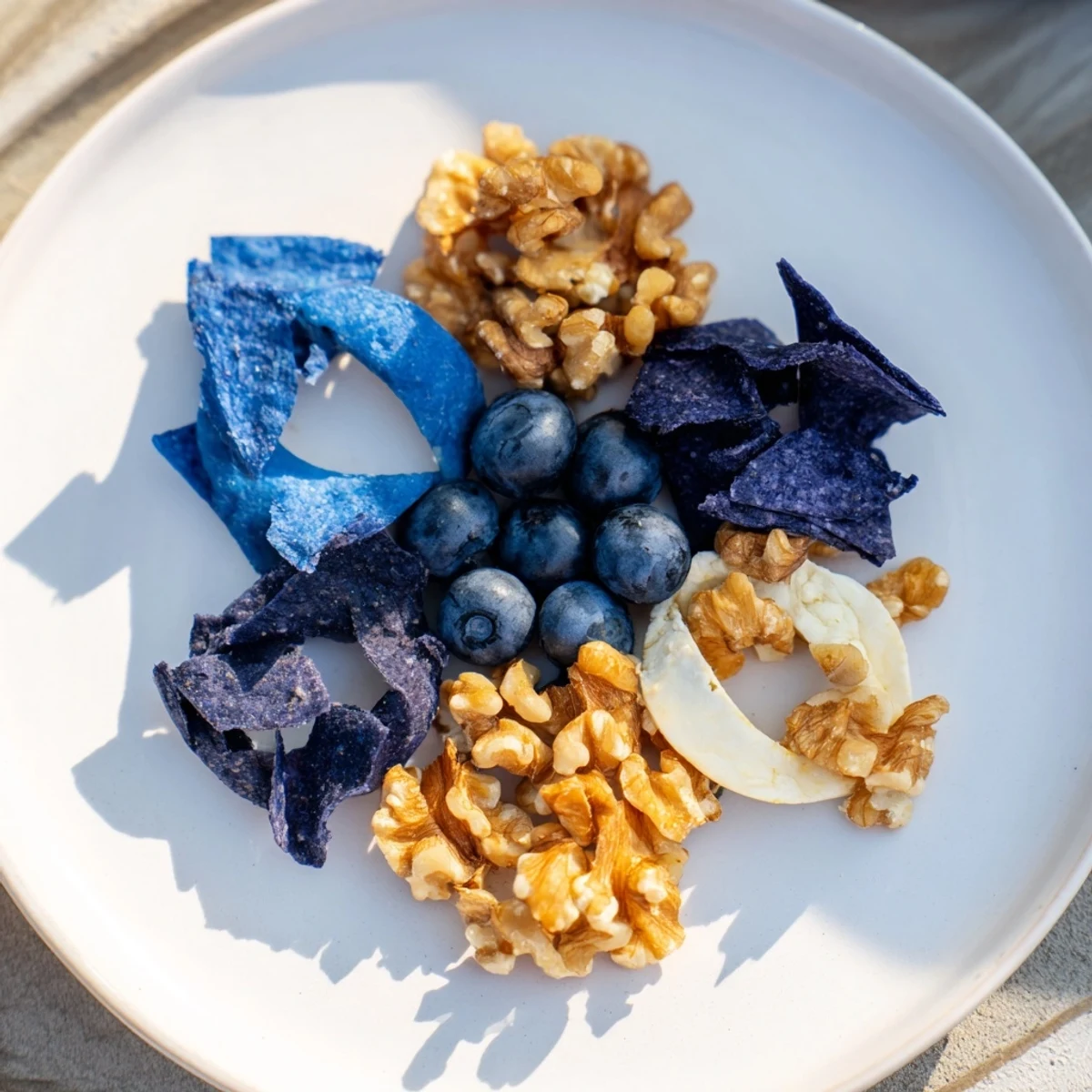 Vibrant Olympic Rings appetizer platter with fresh blueberries and flavorful blue cheese, ready to serve.