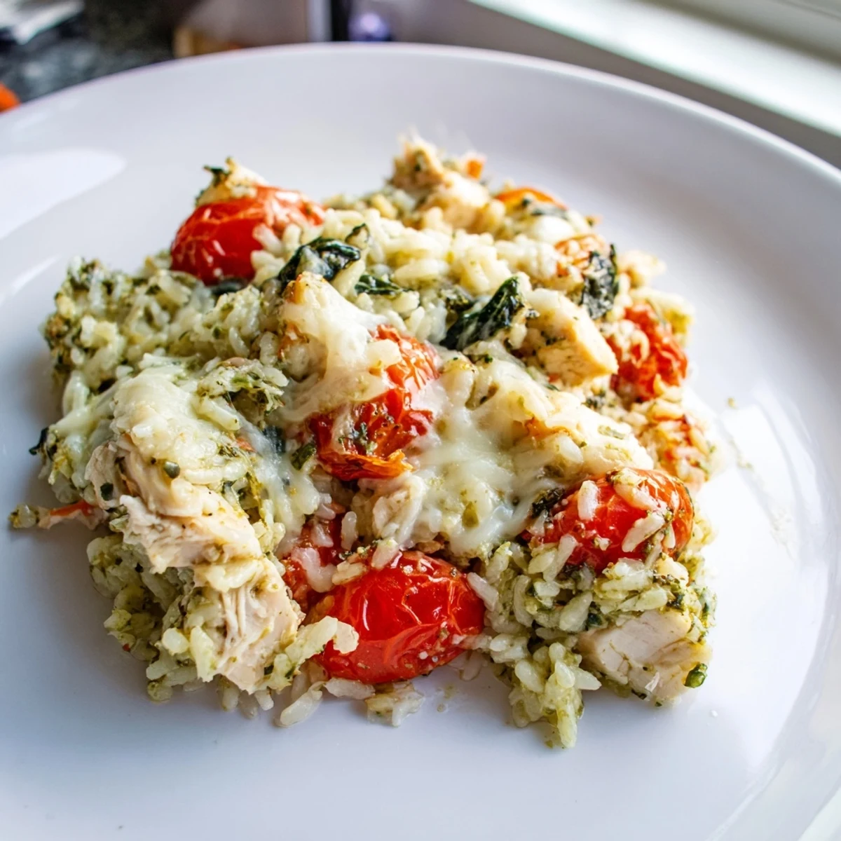 Chicken Pesto Rice Bake