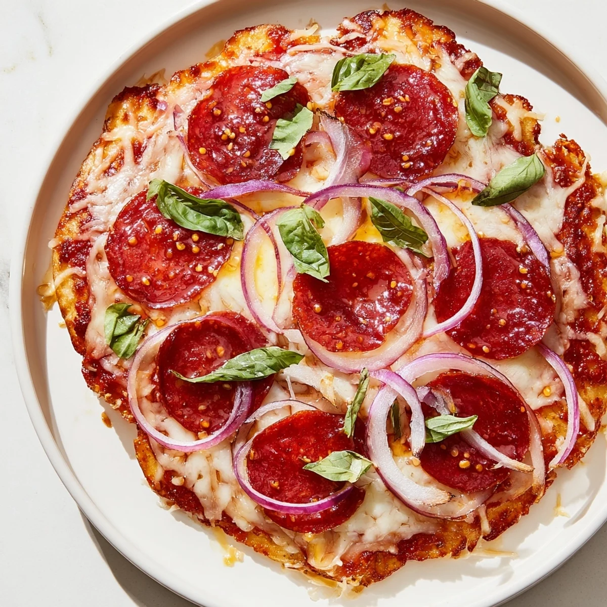 Hot honey pepperoni flatbread fresh from the oven, featuring melted cheese and crispy pepperoni.