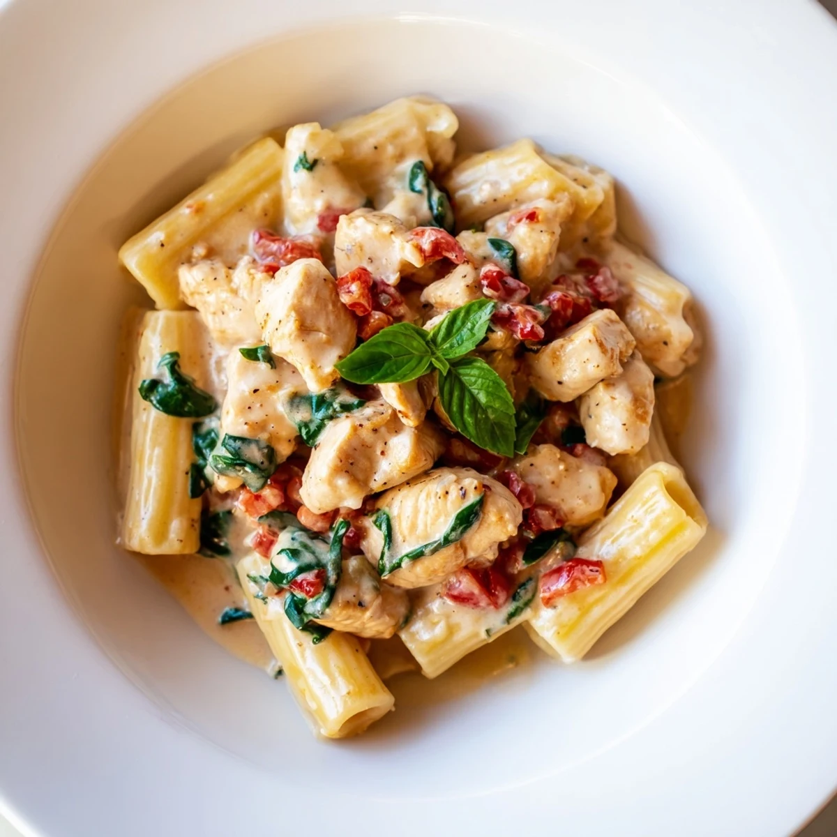 A close-up of the flavorful Budget-Friendly Marry Me Chicken Pasta, highlighting the creamy sauce and chicken.