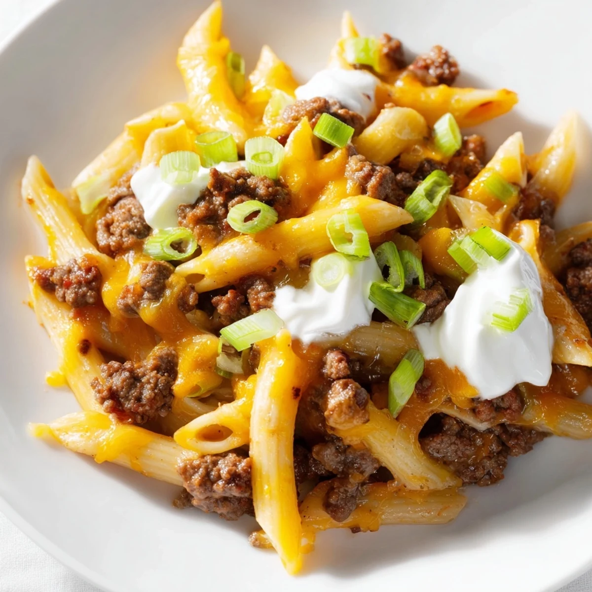 One-Pot Taco Pasta with melted cheese and fresh herbs, a comforting Tex-Mex family dinner.