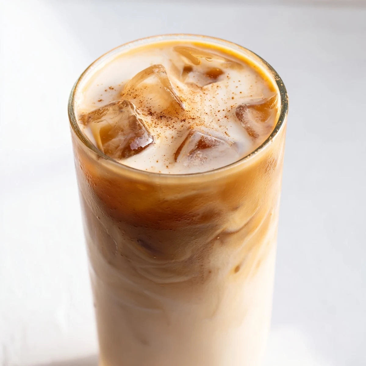 Creamy tall glass of the Proffee Power Blend with cold brew and vanilla protein, ready to enjoy.