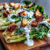 Grilled Caesar Salad with Charred Romaine, smoky and ready to serve.