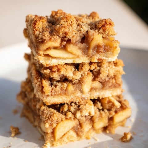 Classic Apple Crumble Bars topped with golden crumble, bursting with spiced apple goodness.  