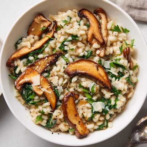 One-Pot Mushroom Spinach Risotto