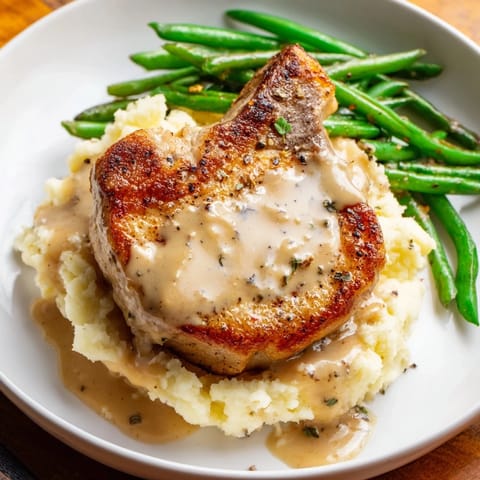 Pork Chops Cheddar Mash