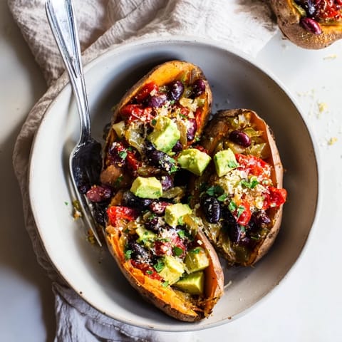 Savory Baked Sweet Potato Chili