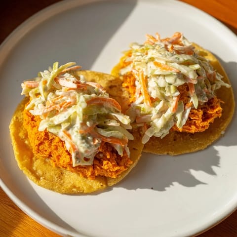 Buffalo Chicken Smash Tacos