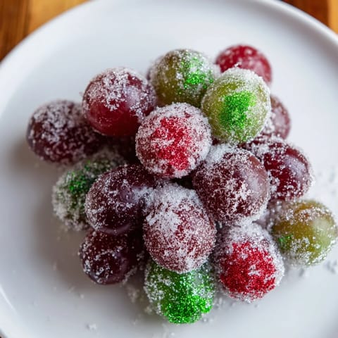 Sweet frozen grape treats, coated in sugar and ice, offer a refreshing, healthy dessert option.
