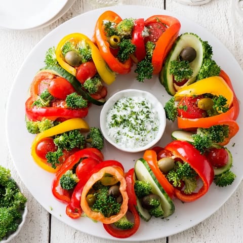 Festive Bell Pepper Wreath
