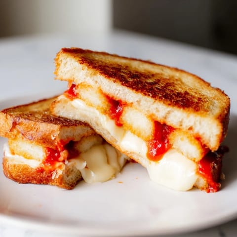 The crispy crust of a Mozzarella Stick Grilled Cheese pairs perfectly with warm, gooey mozzarella inside.