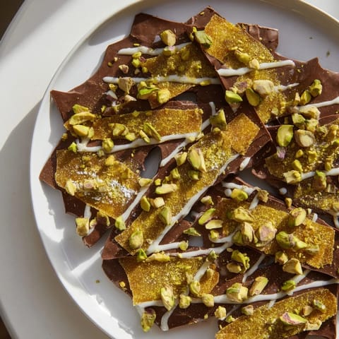 Homemade Pistachio Dubai Chocolate Bark, featuring layers of chocolate, crunchy phyllo, and bright green pistachios.