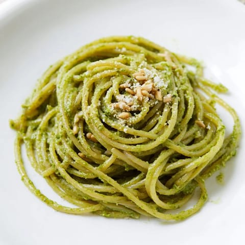 Creamy Sunflower Seed Pesto Pasta