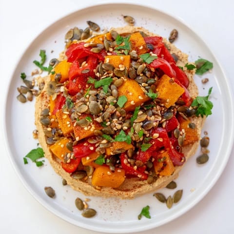 Roast Squash and Hummus Winter Salad