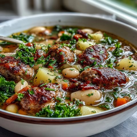 Tuscan White Bean Sausage Soup