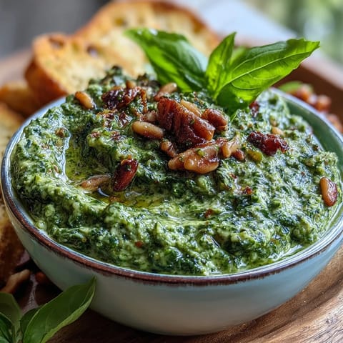 Dandelion Pesto Garlic Pine Nuts