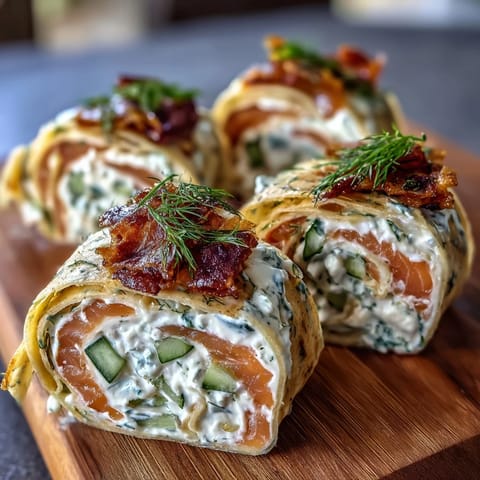 Elegant smoked salmon and cucumber cream cheese pinwheels with dill, perfect for brunch or parties.