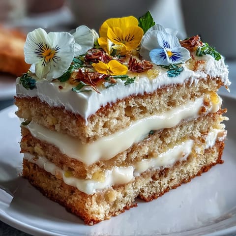 Spring Cake Pressed Flower Lemon