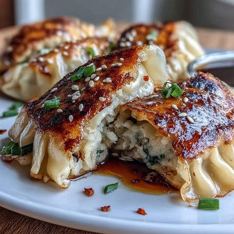 Crispy cabbage dumplings served with ginger soy dipping sauce, perfect for appetizers.  