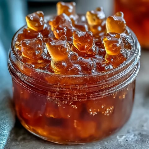 Vibrant Gummy Bear Lemonade Jelly Cups, layered with zesty goodness for a party.