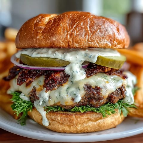 Juicy smash burger with crispy edges, melty American cheese, and tangy secret sauce on a toasted bun, perfect for a classic diner-style meal.