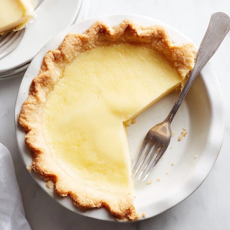 Delicious, simple Water Pie, with a perfectly crimped crust, ideal for a sweet treat tonight.