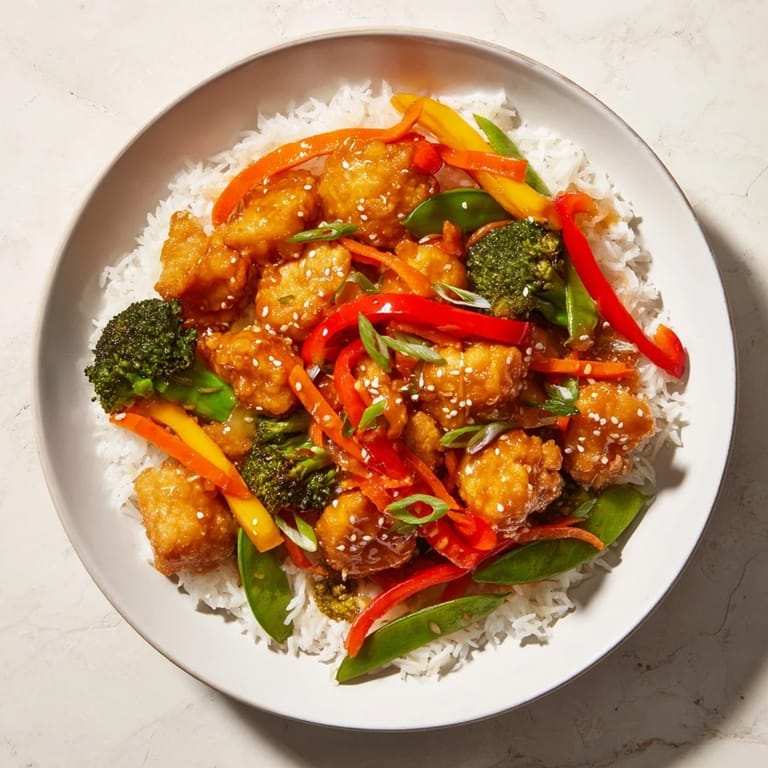Savory Chicken Stir-Fry with fresh herbs on top, a delicious and balanced meal to savor.