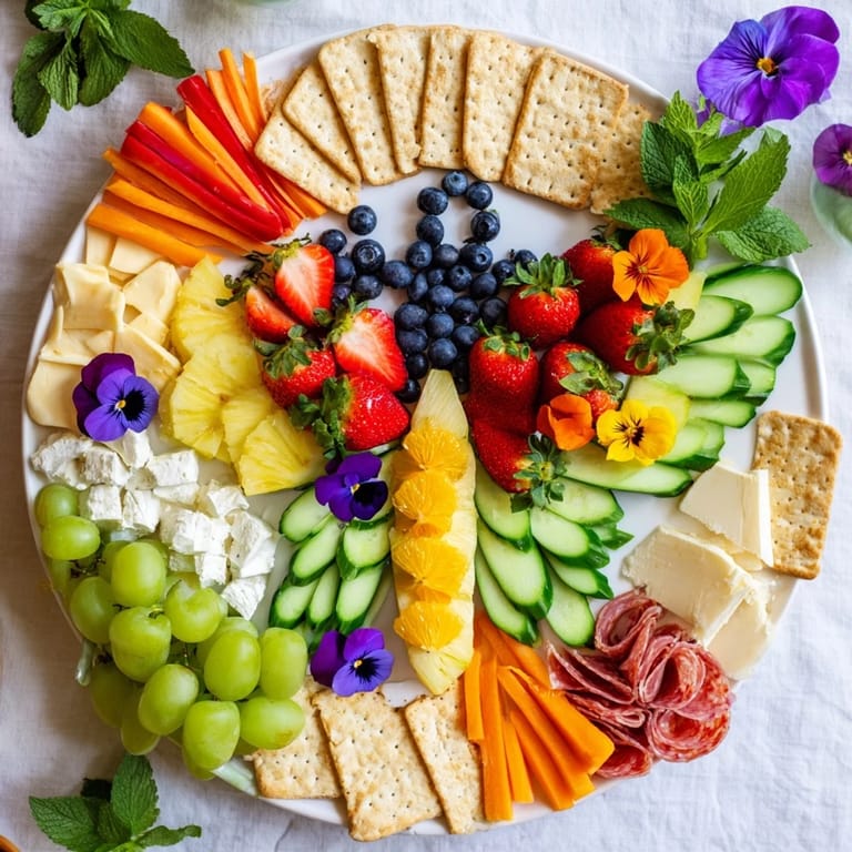 The appetizing Butterfly Summer Board showcases summer's flavors, perfect for a picnic spread's appetizer.