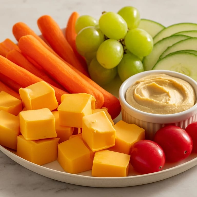 Vibrant road trip snack platter showcasing an array of healthy and delicious fuel for your travels.