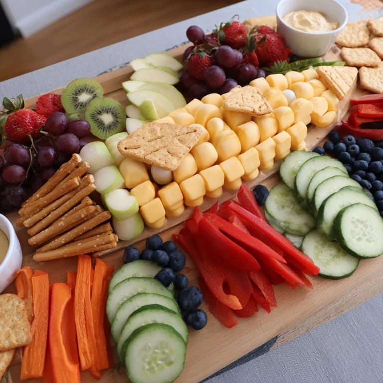 A vibrant view of a creatively designed Spaceship Launch Snack Board, perfect for a fun party spread.