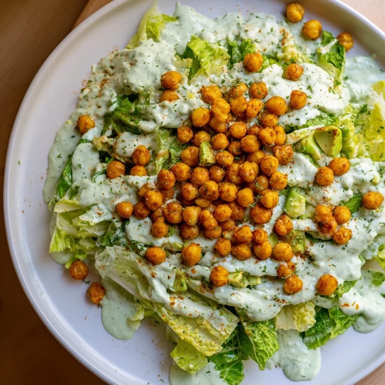 Enjoy the crunch: This Green Goddess Salad offers a satisfying bite with flavorful crispy chickpeas on top.
