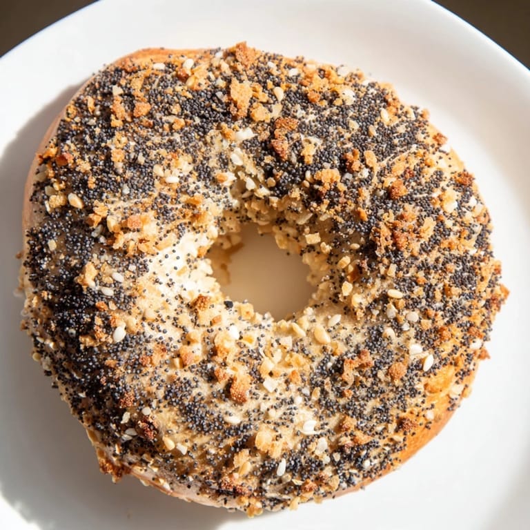 Close-up of fluffy, delicious Everything Bagel Yogurt Bagels, perfect texture and savory flavor.