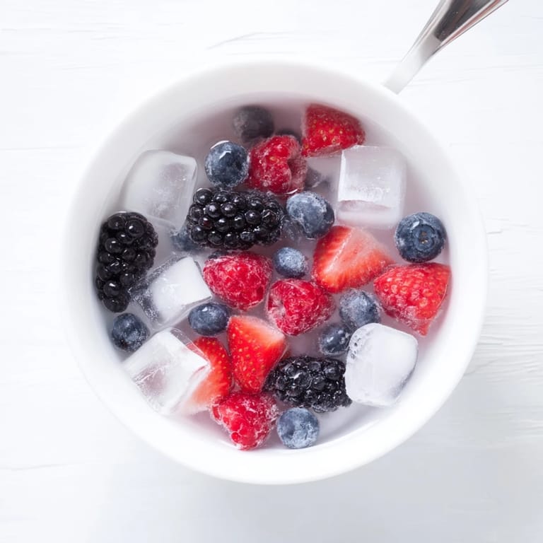 Nature's Cereal Bowl features colorful mixed berries piled high, ready to be enjoyed with a spoon as a hydrating vegan breakfast.