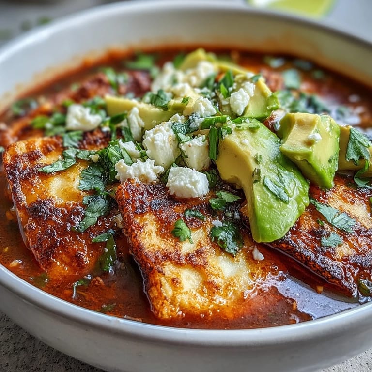 Close-up of Sopa Azteca featuring golden tortilla strips and a drizzle of crema.