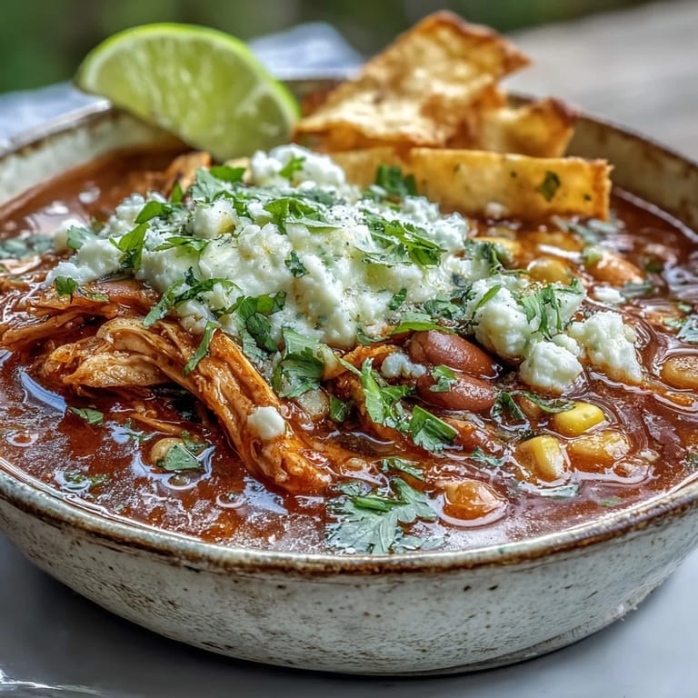 Fresh lime wedges and sliced avocado garnish a hot bowl of homemade Chicken Tortilla Soup, ready for a family dinner.