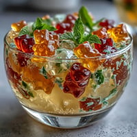 Bright Gummy Bear Lemonade Jelly Cups, shimmering with fruit and refreshment.