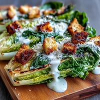 Grilled Caesar Salad with Charred Romaine, smoky and ready to serve.